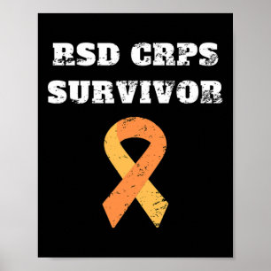 Rsd Crps Survivor Awareness Orange Ribbon Retro Vi Poster
