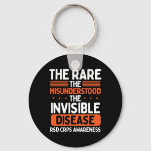 RSD CRPS Warrior Orange Ribbon Invisible Disease C Key Ring