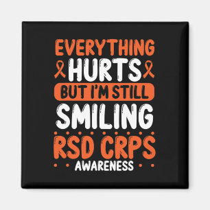 Rsd Crps Warrior Orange Ribbon Still Smiling Crps  Magnet