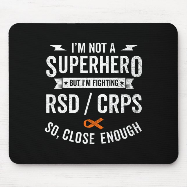 RSD CRPS Warrior Survivor Awareness Support Orange Mouse Mat (Front)