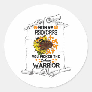 Rsd Crps You Picked The Wrong Warrior Gift Classic Round Sticker