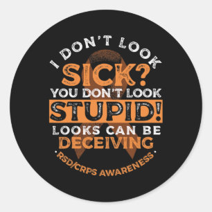 RSDCRPS Awareness carers and patients  Classic Round Sticker