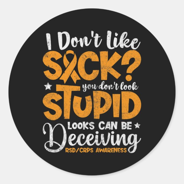 RSDCRPS Awareness Complex Regional Pain Syndrome N Classic Round Sticker (Front)