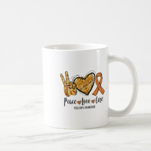 Rsdcrps Awareness Peace Love Cure Orange Ribbon Coffee Mug