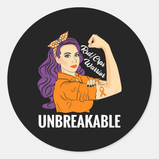 Rsdcrps Awareness Warrior Unbreakable  Classic Round Sticker (Front)