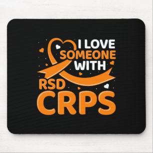 RSDCRPS Orange Ribbon Complex Regional Pain Syndro Mouse Mat