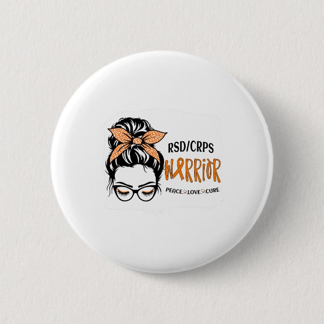 Rsdcrps Warrior Awareness Support Squad Messy Bun  6 Cm Round Badge (Front)