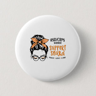 Rsdcrps Warrior Awareness Support Squad Messy Bun 6 Cm Round Badge