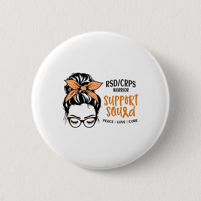 Rsdcrps Warrior Awareness Support Squad Messy Bun  6 Cm Round Badge (Front)