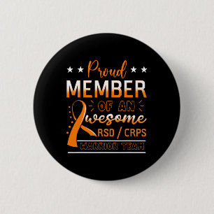 RSDCRPS Warrior Team Orange Complex Regional Pain 6 Cm Round Badge