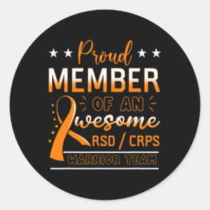 RSDCRPS Warrior Team Orange Complex Regional Pain Classic Round Sticker