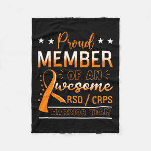 Rsdcrps Warrior Team Orange Complex Regional Pain Fleece Blanket