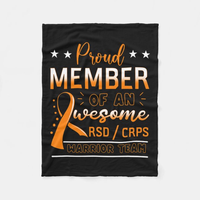 Rsdcrps Warrior Team Orange Complex Regional Pain  Fleece Blanket (Front)