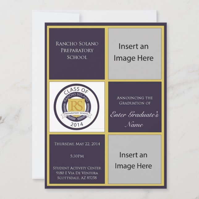 RSPS- Graduation Annoucement (PHOTO) Invitation (Front)