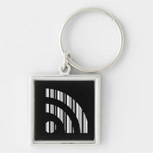 RSS FEED BAR CODE Logo Barcode Pattern Design Key Ring