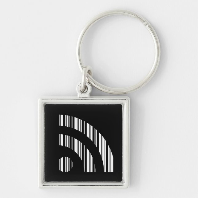 RSS FEED BAR CODE Logo Barcode Pattern Design Key Ring (Front)