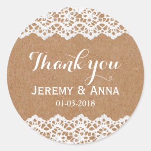 Rstic lace wedding sticker