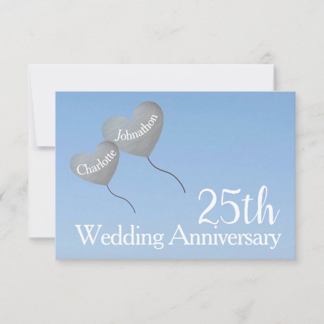 RSVP 25th silver wedding anniversary card (Front)