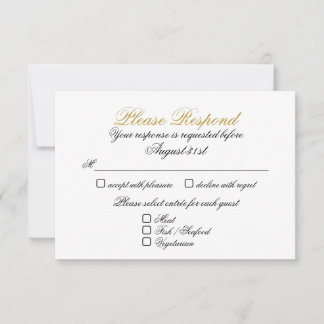 RSVP 2 Entrée Faux Gold Card