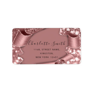 RSVP 3D  Frame Glitter Rose Royal Blush Glam Label