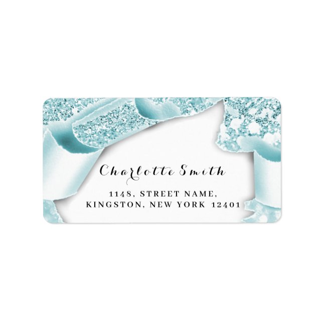 RSVP 3d Glitter Frame Bridal Wedding Baby Shower Label (Front)