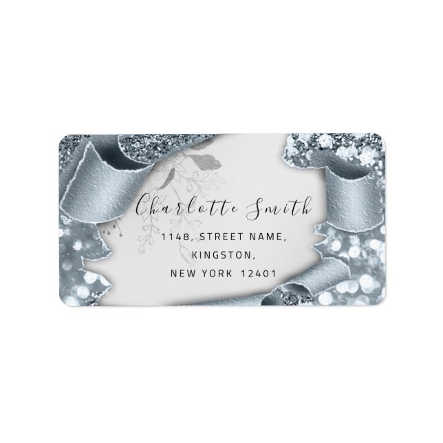  RSVP 3D Silver Frame Glitter Grey Royal Smoky Blu Label (Front)