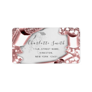 RSVP 3D Silver Frame Glitter Grey  Smoky Teal Lab Label