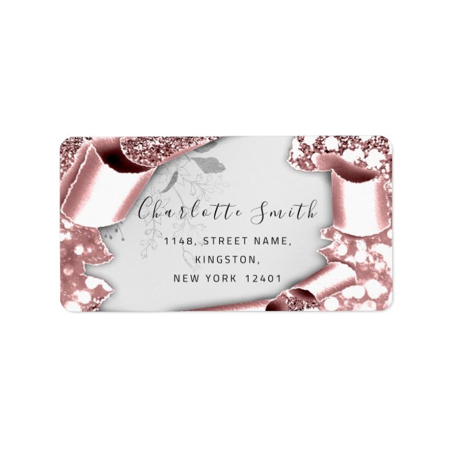  RSVP 3D Silver Frame Glitter Grey  Smoky Teal Lab Label (Front)