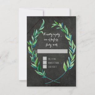 RSVP 4 Square Wreath Olive Leaf Branch Chalkboard Card