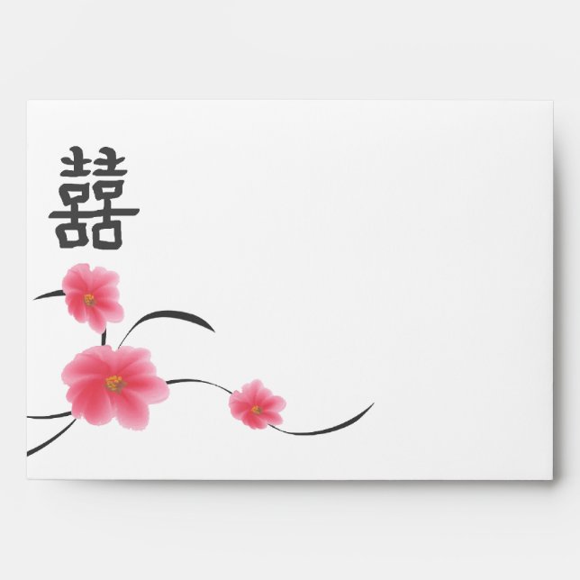 RSVP A7 Envelope Cherry Blossom Double Happiness (Front)