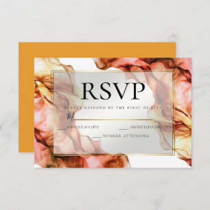 RSVP   Abstract Watercolor Autumn Colours 2 Invitation