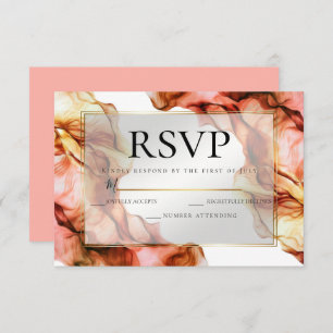 RSVP   Abstract Watercolor Autumn Colours 6 Invitation