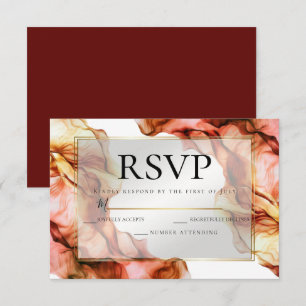 RSVP   Abstract Watercolor Autumn Colours Invitation