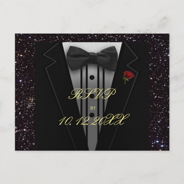 RSVP All Purpose | Tuxedo Invitation Postcard (Front)