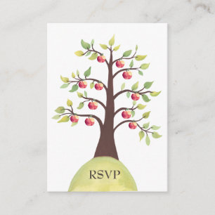 RSVP Apple Tree Watercolor Eggshell Wedding Cards