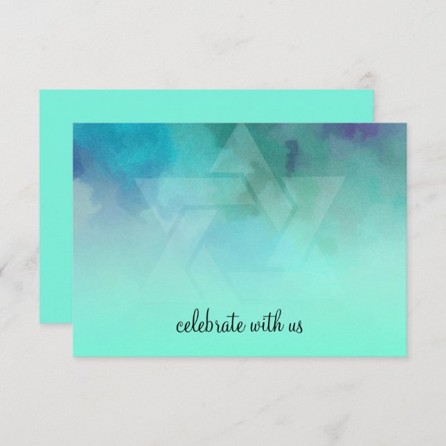 RSVP Aqua and Blue Star of David (Front/Back)