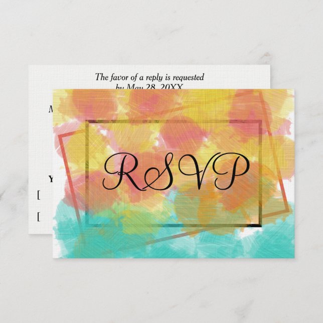 RSVP Artsy Gouache Geometric Watercolor (Front/Back)