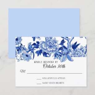 RSVP Asian Influence Light Blue Floral Chinoiserie Invitation