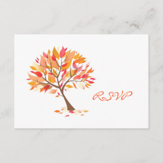 RSVP Autumn Theme Wedding Card