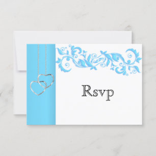 RSVP  Baby Blue Floral Swirl and White