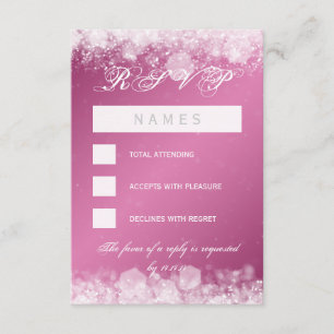 RSVP Baby Shower Night Sparkle Pink Card