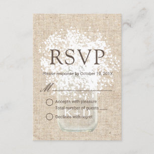RSVP   Baby's Breath Mason Jar Rustic Wedding