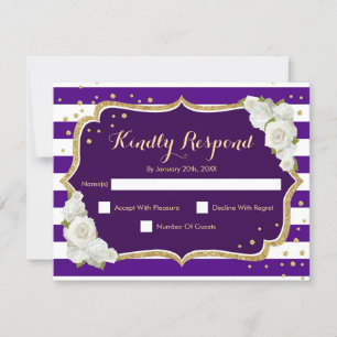RSVP Birthday Party - Purple Gold Card