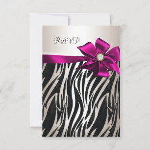 RSVP Birthday Party Zebra White Cream Black Pink