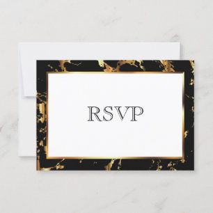 RSVP Black and Gold Marble Card