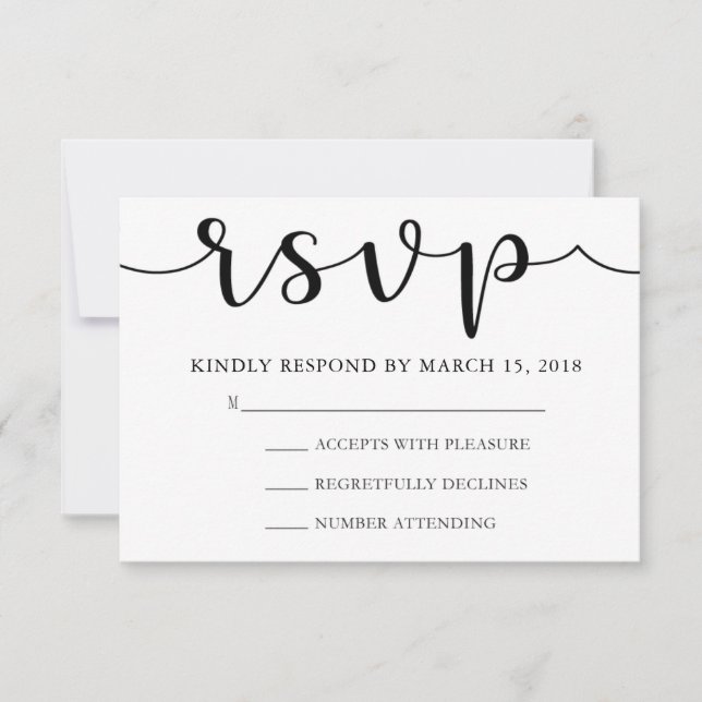 RSVP Black and White | Simple Calligraphy (Front)