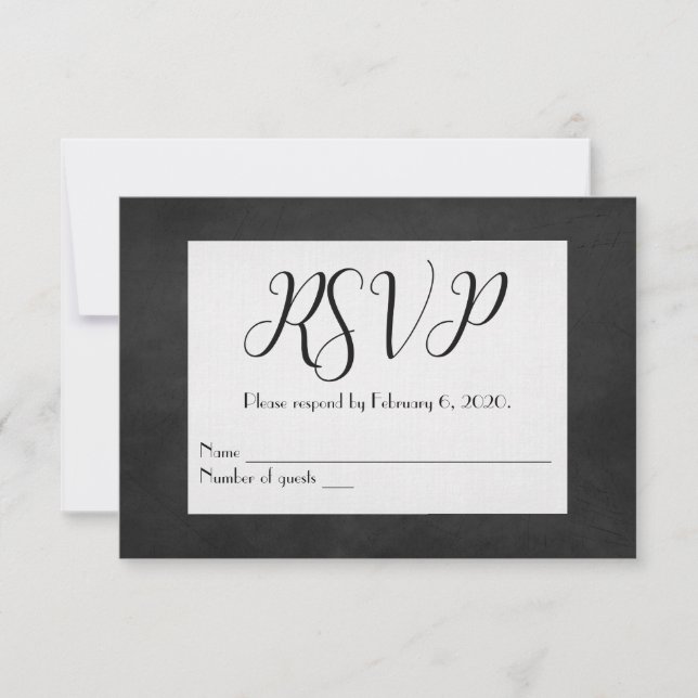 RSVP black chalkboard wedding (Front)