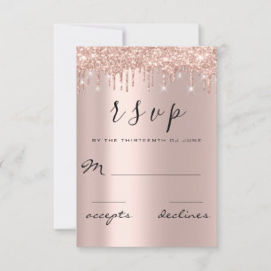 RSVP Black Rose Gold Glitter Drips Lux