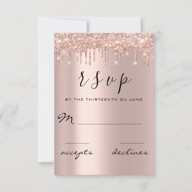 RSVP Black Rose Gold Glitter Drips Lux (Front)