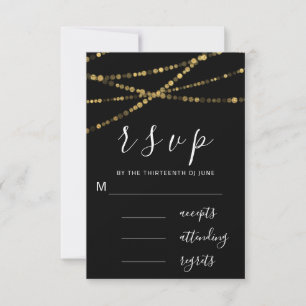 RSVP Black White Gold Black Lights Simply Card